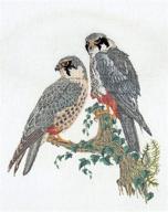 thea gouverneur counted cross stitch kit 2024a with falcons - pre-sorted dmc threads - aida fabric - large 18.9 x 23.6inch - diy embroidery kit logo