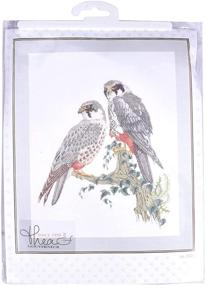 img 1 attached to Thea Gouverneur Counted Cross Stitch Kit 2024A with Falcons - Pre-Sorted DMC Threads - Aida Fabric - Large 18.9 x 23.6inch - DIY Embroidery Kit