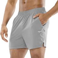 mier men's quick dry active running shorts with pockets - lightweight, breathable workout shorts (5 inches) logo