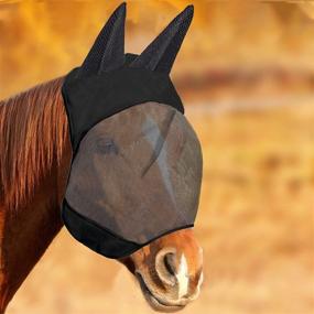 img 4 attached to 🐴 Horse Fly Mask with Extended Ear Coverage, Ensuring Eye Safety with Airy and Gentle Mesh