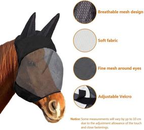 img 2 attached to 🐴 Horse Fly Mask with Extended Ear Coverage, Ensuring Eye Safety with Airy and Gentle Mesh