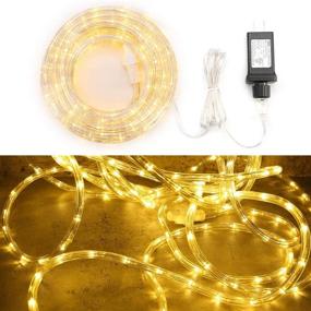 img 2 attached to 🎄 Lyhope Christmas Rope Lights - 33ft/240LEDs, Waterproof and Connectable Clear Tube String Lights for Outdoor/Indoor, Patio, Pool, Boat, Deck - Xmas Landscape Lighting in Warm White, Low Voltage