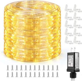 img 4 attached to 🎄 Lyhope Christmas Rope Lights - 33ft/240LEDs, Waterproof and Connectable Clear Tube String Lights for Outdoor/Indoor, Patio, Pool, Boat, Deck - Xmas Landscape Lighting in Warm White, Low Voltage