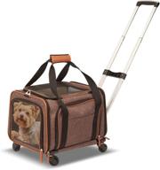 🐶 expandable cat and small dog carrier by pet peppy - double space for pets - ideal travel bag for cats & dogs - airline approved pet carrier with wheel base логотип