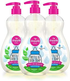 img 4 attached to 🍼 Dapple Baby, Bottle and Dish Soap: Hypoallergenic, Plant Based, Fragrance Free | 3 Pack (50.7 Fl Oz) - Packaging May Vary