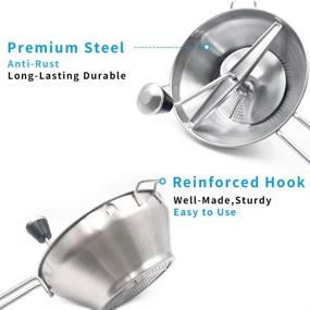 img 1 attached to 🥄 Stainless Steel Food Mill for Purees, Soups, and Baby Foods - Easy to Clean & Assemble, 2-Quart Capacity - Silver