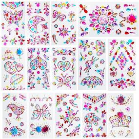 img 4 attached to Rhinestones Stickers Self Adhesive Scrapbook Multicolor