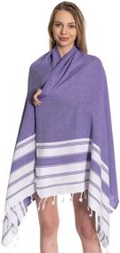 img 3 attached to 🏖️ DEMMEX 2021 Ibiza Softest Turkish Cotton Beach Towel: Versatile XXL Blanket for Beach, Picnic, and Yoga (Purple)