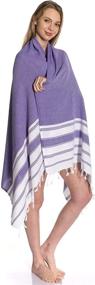 img 1 attached to 🏖️ DEMMEX 2021 Ibiza Softest Turkish Cotton Beach Towel: Versatile XXL Blanket for Beach, Picnic, and Yoga (Purple)