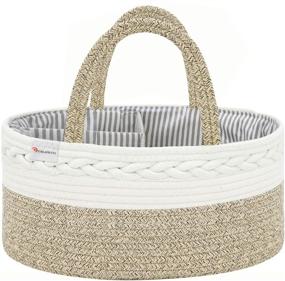 img 4 attached to 👜 Versatile Celesto Baby Diaper Caddy Organizer: Stylish Nursery Storage Bin, Car Organizer, Changing Table Basket – Ideal Shower Gift with Cotton Canvas and Portable Design (Beige)