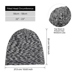 img 3 attached to 🎩 Adjustable Silk Satin Hair Bonnet Set for Men with Natural Curly Wave Hair - 2-Piece Silk Lined Sleep Caps for Boyfriend, Husband & Dad (Black, Grey)