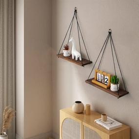 img 3 attached to 📚 Maximize Your Space with AZ L1 Life Concept Accent Utility Wall Shelf Set of 2 Wood Hanging Shelves