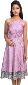 img 3 attached to 👗 Веэз двухслойная шелковая сари-магическая юбка / платье - набор из трех цветов / принтов