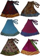 👗 wevez two layer silk sari magic wrap skirt / dress - assorted color / print 3 pack logo