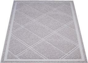 img 4 attached to 🐾 Amazon Basics Less-Mess Cat Litter Box Mat: Reducing Cat Litter Scatter and Keeping Your Floors Clean