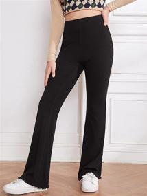 img 2 attached to Stylish WDIRARA Women's Ribbed Knit Elastic Waist Flare Leg Long Pants with Casual Stretch