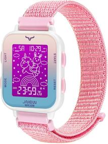 img 4 attached to 🦄 Venhoo Kids Digital Watch: Unicorn Dial, LED Lights, Alarm & Stopwatch - Perfect Sports Wrist Watch for Little Girls and Children