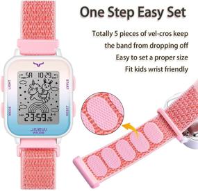 img 1 attached to 🦄 Venhoo Kids Digital Watch: Unicorn Dial, LED Lights, Alarm & Stopwatch - Perfect Sports Wrist Watch for Little Girls and Children
