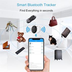 img 1 attached to 4-Pack Key Finder Locator Wallet Tracker with Phone App - Kimfly Smart Bluetooth Tags for Android/iOS Phone Black and White - Item Finder, Phone Finder, Wallet Finder, Keychains