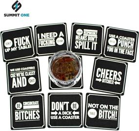 img 3 attached to Summit One Funny Coasters for Drinks: Set of 10, Ideal Man Cave Accessories