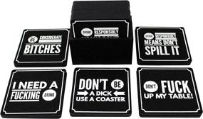 img 4 attached to Summit One Funny Coasters for Drinks: Set of 10, Ideal Man Cave Accessories