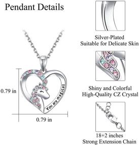 img 2 attached to 🦄 Sincere Christmas Unicorn Necklace: A Sparkling CZ Unicorn Heart Pendant for Little Girls - Perfect Unicorn First Day of School Jewelry & Birthday Party Xmas Gift for Daughter, Granddaughter, Niece