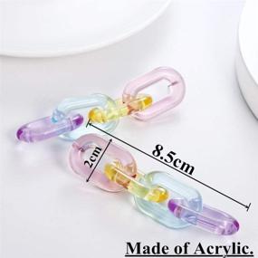 img 3 attached to Dazzling Rainbow Clear Pastel Acrylic Extra Long Link Chain Earrings: Unique Statement Resin Geometric Paperclip Chain Drops – Colorful Lightweight Jewelry for Women & Girls – Perfect Gifts