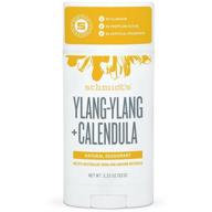 🌿 schmidt's natural deodorant, ylang-ylang + calendula 3.25 oz (pack of 2): natural odor protection with a soothing scent logo