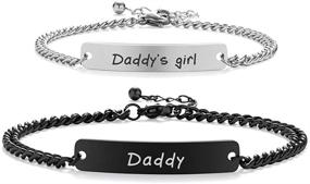 img 4 attached to 👨 Dad Daddy's Girl/Mother Daughter Matching Bracelets - Dad/Mom Gift Set from Daughter, Ideal for Father's Day, Dad's Birthday