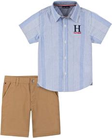 img 1 attached to 🩳 Tommy Hilfiger Boys' Clothing Sets: Shirt and Shorts Pieces