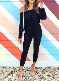 img 1 attached to 👗 ANRABESS Shoulder Stretchy Jumpsuit WFF36 A42Heise M - Stylish Women's Clothing for Jumpsuits, Rompers & Overalls