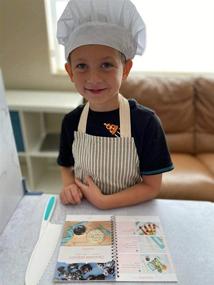 img 1 attached to 👩 Tovla Jr. Kids Cookbook Set: Apron, Hat & Pocket | Fun Cotton Canvas for Baking, Painting, Gardening | Ages 4-10