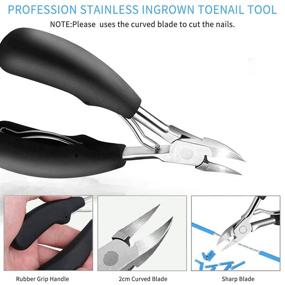 img 3 attached to JTIEO Ingrown Toenail Tool Kit - 9PCS Professional Stainless Steel Pedicure Set for Effective Ingrown Toenail Treatment & Thick Nail Care
