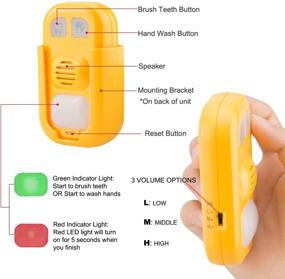 img 2 attached to 🕛 HONGUT Battery Powered Musical Timer for Kids - 2 Minute Toothbrush Timer and 20 Seconds Hand Wash Timer with LED Color Light, 3 Volume Options - Children Training Coach - 1 piece