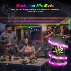 img 2 attached to 32.8ft LED Strip Lights with Remote: Music Sync, Color Changing, Waterproof - Perfect for Bedroom, Room, Party