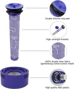 img 1 attached to 🔍 6 шт. фильтров для Dyson V7, V8 - 3 шт. заменителя предварительных фильтров и 3 шт. заменителя HEPA-фильтров совместимы с безпроводным пылесосом Dyson V7, V8 Animal и V8 Absolute, подходят к детали 965661-01 и 967478-01.