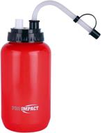 35.5 oz. pro impact squeezable plastic water bottle with long straw and spray cap - ideal for boxing, hockey, lacrosse, baseball, gym, yoga, sports, cycling, football - bpa free logo