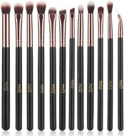 👁️ enhance your eye makeup looks with msq eye makeup brushes 12pcs rose gold set - soft synthetic hairs, real wood handle, perfect for eyeshadow, eyebrow, eyeliner, blending (no bag included) logo