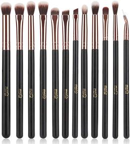 img 4 attached to 👁️ Enhance Your Eye Makeup Looks with MSQ Eye Makeup Brushes 12pcs Rose Gold Set - Soft Synthetic Hairs, Real Wood Handle, Perfect for Eyeshadow, Eyebrow, Eyeliner, Blending (No Bag Included)