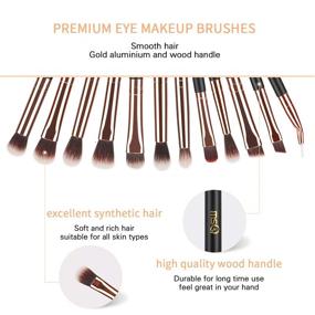 img 2 attached to 👁️ Enhance Your Eye Makeup Looks with MSQ Eye Makeup Brushes 12pcs Rose Gold Set - Soft Synthetic Hairs, Real Wood Handle, Perfect for Eyeshadow, Eyebrow, Eyeliner, Blending (No Bag Included)