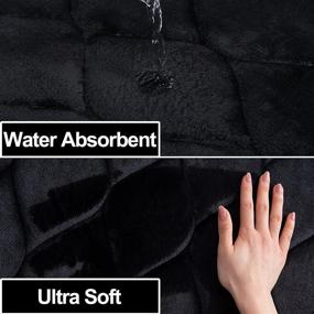 img 2 attached to 🛀 Colorxy Memory Foam Bathroom Rugs Set - Water Absorbent, Super Soft Non-Slip Bath Mat, Washable Ogee Design - 3 Piece Bathroom Mat Set, Small/Large/Contour Size, Black