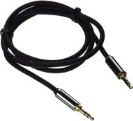 🎧 monoprice 3 feet black audio cable - 3.5mm stereo male to male gold plated for mobile - high quality sound logo