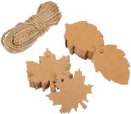 🍁 100 pieces maple and leaf kraft gift paper tags for thanksgiving, christmas, holiday, wedding, parties, arts and crafts with 65.6 feet rope - shappy logo