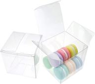 lasoa halloween gift boxes - ideal bridesmaids favor boxes for wedding gifts: clear packing boxes for cookies, candy, macarons, bridal shower, christmas & more! 50-pack, 3x3x3 inches logo