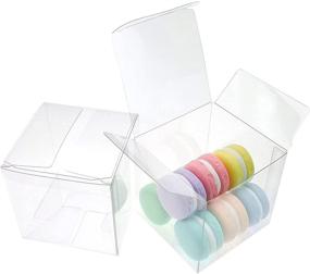 img 4 attached to LASOA Halloween Gift Boxes - Ideal Bridesmaids Favor Boxes for Wedding Gifts: Clear Packing Boxes for Cookies, Candy, Macarons, Bridal Shower, Christmas & More! 50-Pack, 3x3x3 Inches