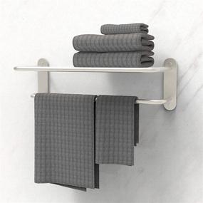 img 2 attached to 🛁 Fixsen 24 Inch Bathroom Towel Rack: Wall-Mounted Towel Bar/Shelf in Brushed Nickel Stainless Steel & Zinc Alloy - Ideal for House Lavatory and Hotel Use