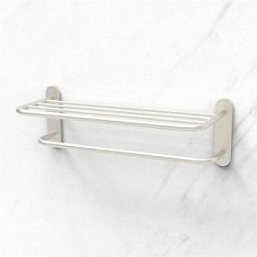 img 3 attached to 🛁 Fixsen 24 Inch Bathroom Towel Rack: Wall-Mounted Towel Bar/Shelf in Brushed Nickel Stainless Steel & Zinc Alloy - Ideal for House Lavatory and Hotel Use