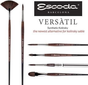 img 1 attached to Кисть для художников Escoda Versatil 1543 Series: для акварели и акриловых красок, короткая ручка, умывание, размер 1 дюйм.