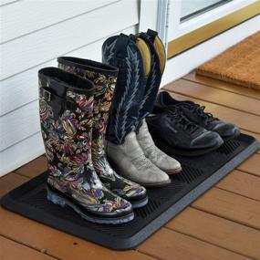 img 1 attached to 👞 Multi-Purpose SafetyCare Rubber Shoe & Boot Tray - 32 x 16 Inches - 2 Mats: Keep Your Floors Clean and Safe!