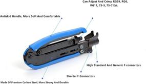 img 2 attached to 🔧 Gaobige Coaxial Compression Tool Kit: Adjustabale Crimper for rg6 rg59 rg11 75-5 75-7 Coaxial Cable, Includes Coaxial Cable Stripper and 10pcs F Compression Connectors - Blue